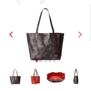 Bed Stu Charlotte Driftwood /Red reversible bag